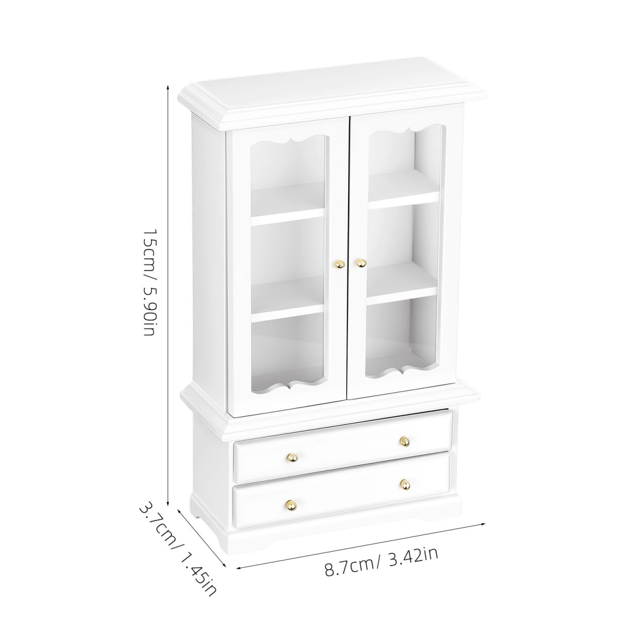 NUOBESTY Miniature Wooden Bookcase 1 12 Scale Dollhouse Furniture Display Shelf with Large Storage for Mini House Decor and Collectibles