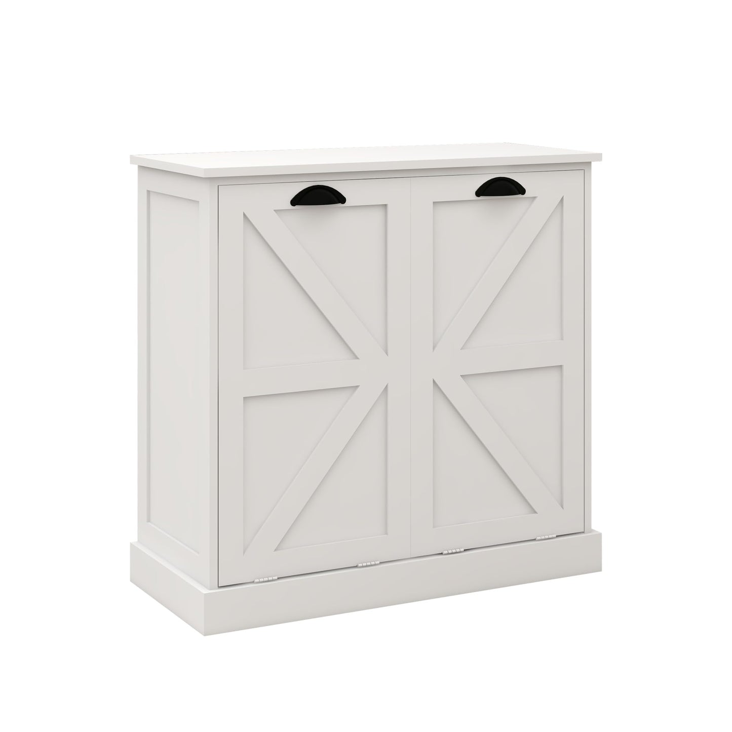 Modern Contemporary Laundry Sorter Cabinet, Two-Compartment Tilt-Out, for Bathroom Living Room Hallway