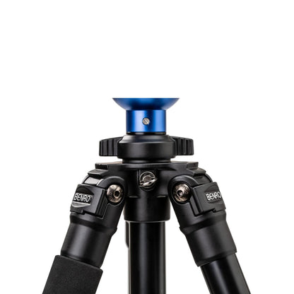 Benro A1573F Aluminum Tripod for Spotting Scopes, Binoculars, Outdoor Field Viewing, Leveling Base, Smooth Fluid Head w/Sliding QR Plate, Flip Locks, Case, Adjustable Legs, 62" Max Ht, 5.5lb Payload