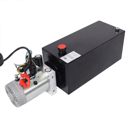 YATON 12V Hydraulic Pump 8 Quart Double Acting Power Unit, 1.6kW DC Hydraulic Pump with Steel Reservoir, 3200 PSI Hydraulic Power Unit for Dump Trailer, Lift Gate & Car Lifting