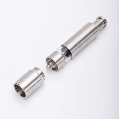MINI Stainless-Steel One-Handed Thumb Push Button Salt and Pepper Grinder for Black Pepper or Himalayan Salt