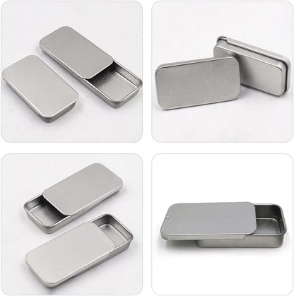 Hemoton 20pcs Rectangular Slide Top Tinplate Box, Sliding Cover Push-Pull Tin Box for Candies Jewelry Crafts Lip Balm