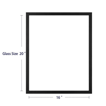 ONE WALL 16x20 Inch Floating Frame, Black Wood Double Glass Float Picture Frame Display 16x20/11x14 Inch Photos or Plant or Petal Specimens for Wall Hanging - Mounting Accessories Included