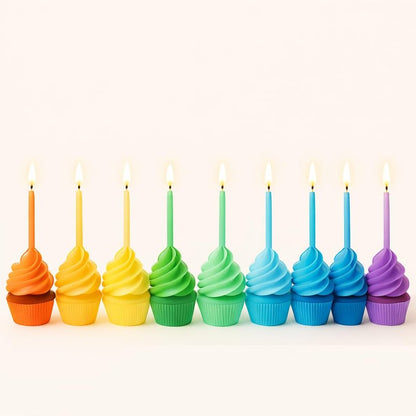 Cwise - 50-Count Spiral Birthday Cake Candles – Mini Pastel Rainbow Spiral Candles for Cake or Cupcake – 25 Unique Colors (2 of Each Color)