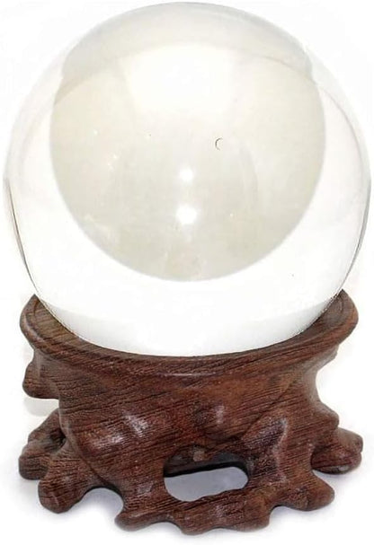GOLDY&WENDY Oriental Asian Rosewood Crystal Decorative Ball Display Stand Pedestal Stands