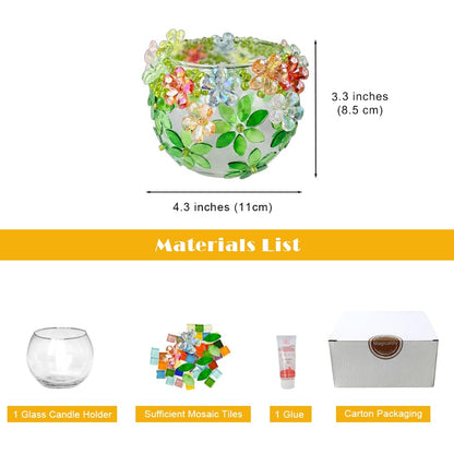 Magical DIY Glass Mosaic Candle Holder Kit, Romantic Occasions, Family Gatherings