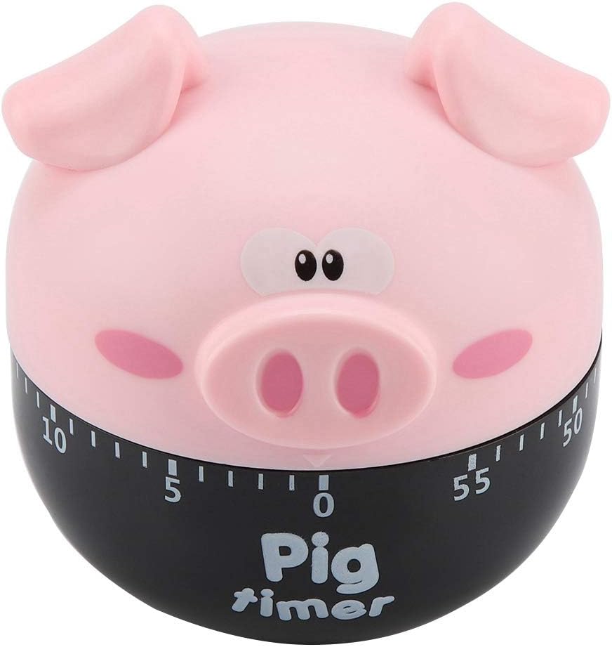 Cute Cartoon Pig Kitchen Timer, Mechanical Cooking Timer for Home Decor and Cooking Timing Tool