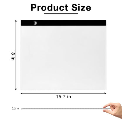 Funshot A3 Led Light Pad Tracing Light Box with USB Power Cable and 4 Fasten Clips,3 Levels of Brightness,Diamond Art Light Board,Sketching,Painting, Sketching,Tracing