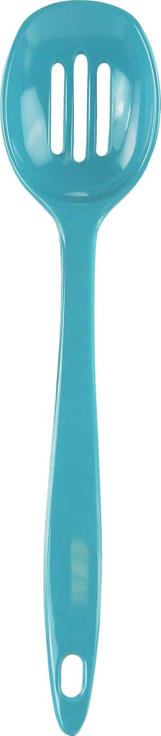 Durable Melamine Cooking Slotted Spoon, Turquoise
