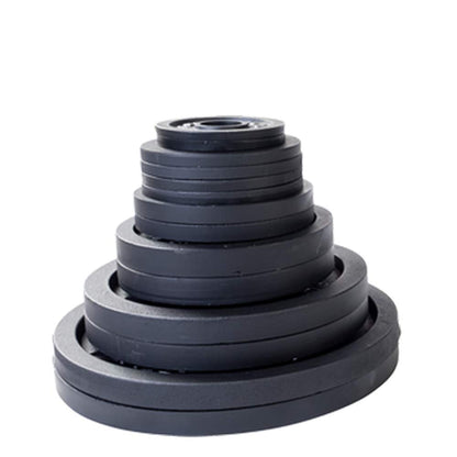 Body-Solid (OSB455) Cast Iron Olympic Weight Plate Set, Free Weights Dumbbell Plates with 2 Inch Standard Hole for All Olympic Barbell Types, 455 lb Total Weight Sets, Black