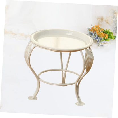 White Multifunctional Pot Stand, Planter Base and Display Plant Rack for Indoor Balcony and Garden Use