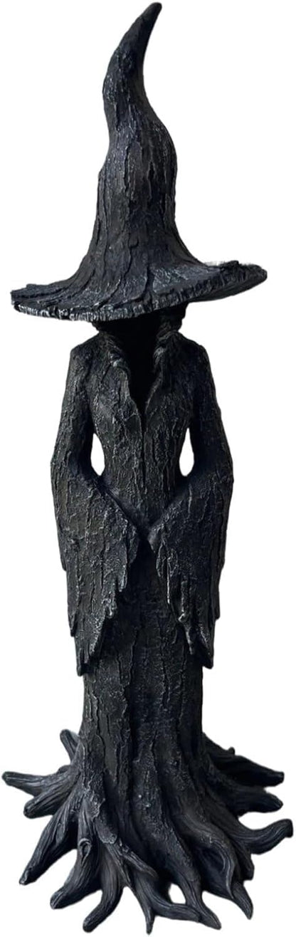LuLuya Cracker Barrel Witch Statue 7.9'' – 2025 New Halloween Enchanting Witch Statue, Gothic Halloween Resin Figurine, Retro Magician Mysterious Decor, Dark Fantasy Desktop Ornament