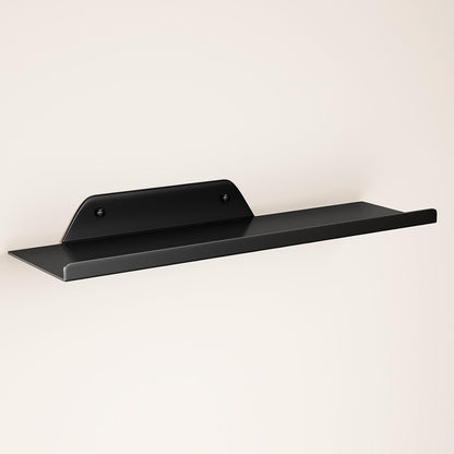 12") Floating Shelf for Wall, Wall Shelf, Off Center Metal Shelf for Decor, Modern Hanging Shelf for Storage with Lip