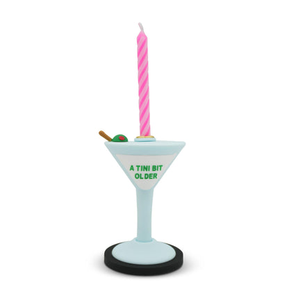 GOOFBALLS Funny Birthday Candle Holder – Humorous Party Decoration & Gag Gift – Quirky Cake Topper for Adults & Friends - Martini