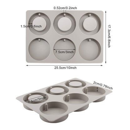 WANDIC Silicone Mold, 1 Pcs 6 Cavities Soap Molds for Making Handmade Soap, DIY Ornaments