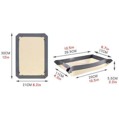 CANDeal 1 PC Silicone Fiber Baking Mat with Buckle, No Leak & Non Stick, Corners Snap Together to Form Leakproof Baking Tray, Oven Liner (12x8.2 inch(30x21cm))
