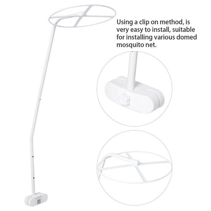 Adjustable Clip On Crib Canopy Holder, 0.9m/2.95ft Baby Net Support Rack for Crib Cot Bed, Easy Install Mosquito Net Stand for Nursery, Universal Crib Conversion Accessories (White)