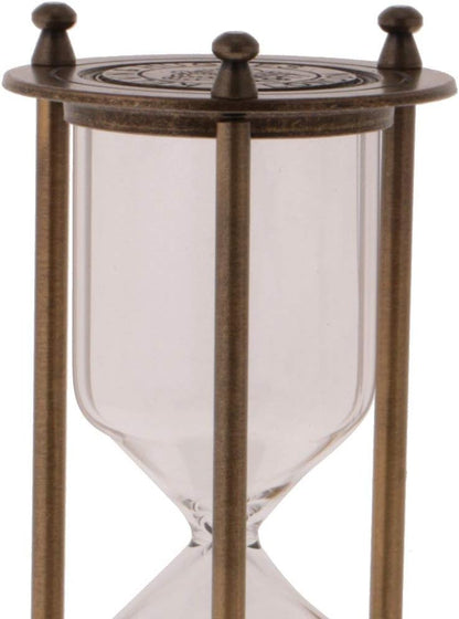 Retro Metal Sandglass Hourglass Sand Timer Without Sand for Home Office Decoration (Bronze - L)