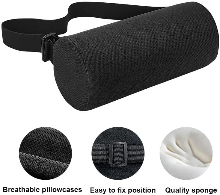 Patty Both Adjustable Lumbar Support Pillow, Memory Foam Back Cushion with Washable Cover for Travel, Office, Car