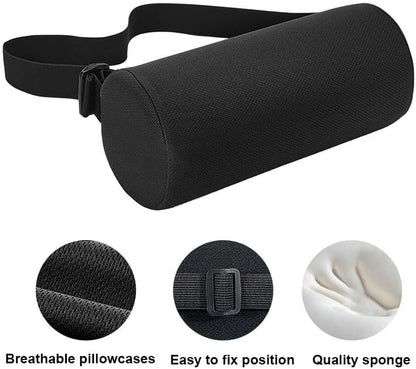 Patty Both Adjustable Lumbar Support Pillow, Memory Foam Back Cushion with Washable Cover for Travel, Office, Car