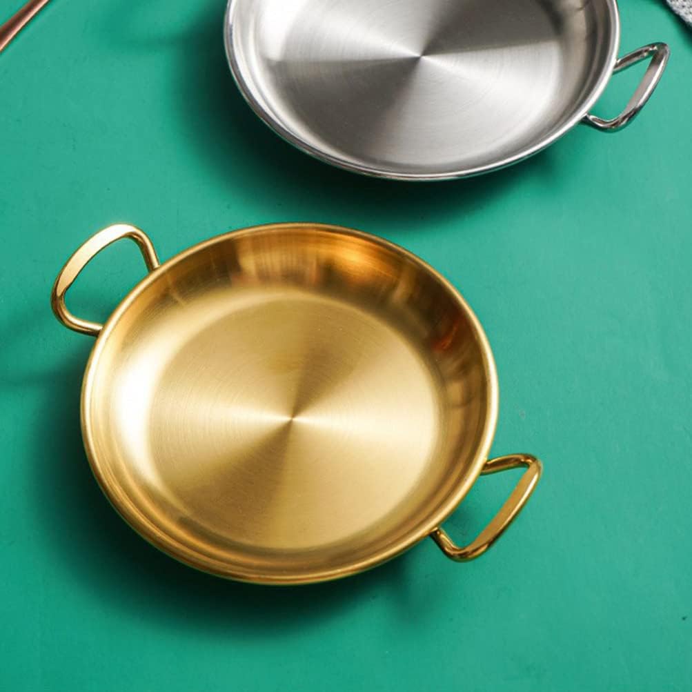 Paella Cooker, Stainless Steel Paella Pan with Handles, Nonstick Flying Pans for Camping, Oven, Induction Safe
