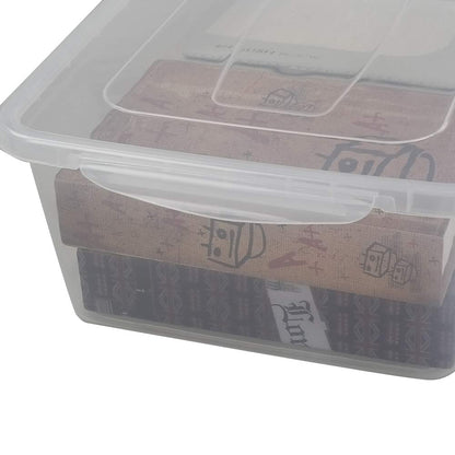 Pekky 15 Quart Clear Plastic Storage Box, Organizer Bin (2 Packs)