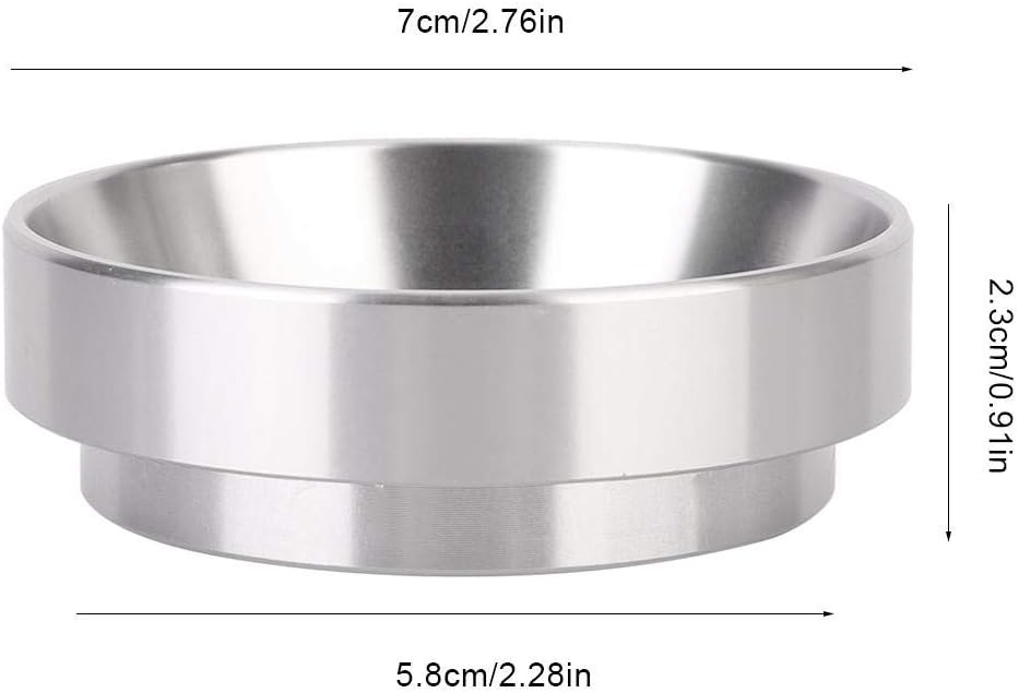 Fdit Aluminum Alloy Universal Coffee Magnetic Dosing Ring Replacement, Silver (58mm)