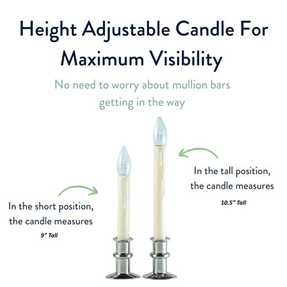 Celestial Lights Set of Four Battery Operated Remote Programmable Window Hugger Candle for Narrow Window Sills Daily Timer Choose 6, 8, or 10 Hours Flicker or Steady (Black Oynx)