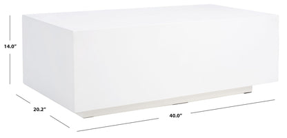 SAFAVIEH Home Collection Ezro White/Grey Faux Concrete Coffee Table (Fully Assembled)