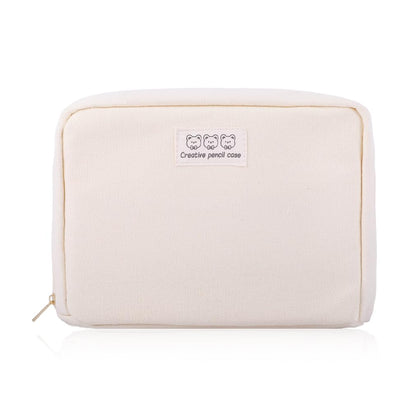 iSuperb Big Pencil Case Pouch Large Capacity Can Hold a Book, Pen Pouch Waterproof for Adult Kids College Student Zipper Stationery Organizer Storage Cosmetic Makeup Bag (Beige)
