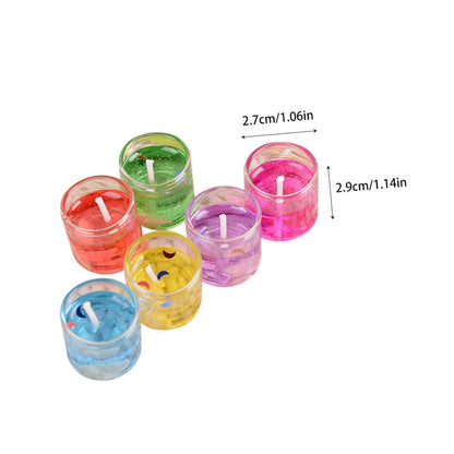 TOVINANNA 6pcs Romantic Gel Wax Candles for Valentine's Day Candlelight Dinner Portable and Evenly Burning Heart-Shaped Votive Candles for Birthdays