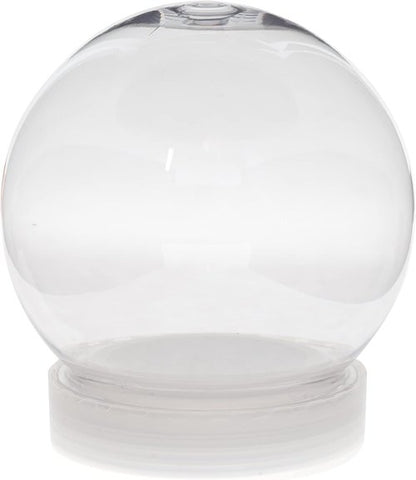Creative Hobbies DIY Snow Globe - 4 Inch Clear Plastic Water Globe with Screw Off Cap for Custom Crafts