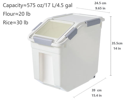 CITY BABY 2 Pack Airtight Flour Storage Container With Scoop,Dry Food, Sugar, Baking Supplies,Rice Container Set -BPA Free- Pet Food Storage Container,Dog Cat Birds Food Bin(20 lb)