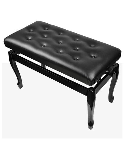 Deluxe Faux Leather Piano Bench with Solid Wood Construction 76 X 35 X 49Cm Perfect for Home and Professional Use Black/Brown Keyboard Bench/Vanity Stool,Black