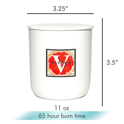 VAVERA Sparkling Grapefruit Wood Wick Candles that Crackle (11oz Matte White Candle w/lid) Juicy Freshness. Crossover Soy Candles for Women or Men! Non Toxic Scented Candles, Hand-Crafted in USA.