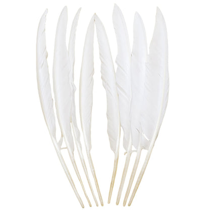 Natural Goose Feathers,Bulk 50 pcs Long 10-12Inch (25-30cm) White Feathers for Crafts,Mardi Gras Decorations,Angel Wings,DIY Handicrafts,Feather Decoration Accessories (Pure White)