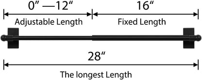 Turquoize 4 Pack Magnetic Curtain Rods for Metal Doors - Adjustable Magnetic Cafe Curtain Rod, Black