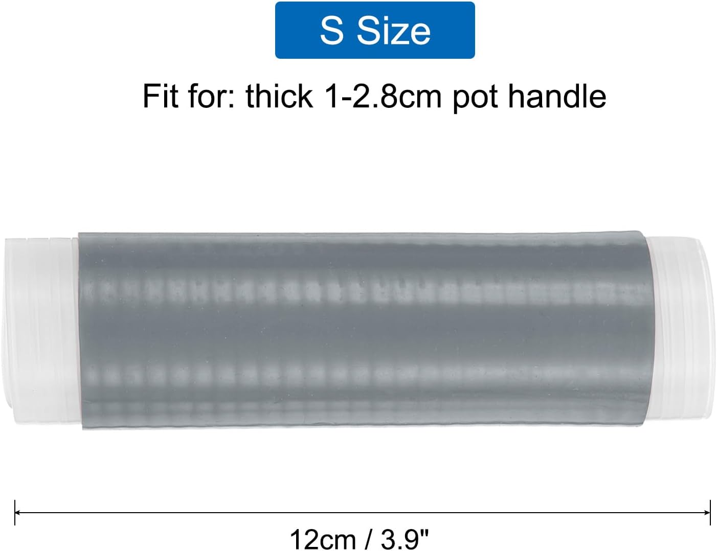 uxcell 2 Pcs Silicone Pan Handle Sleeve, Heat Resistant Cover Sleeve for Cast Iron Frying Pan Handle, Grey (S)