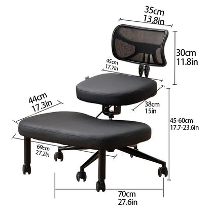 Ergonomic Office Chair with Back Support, Adjustable Height Meditation and Yoga Seat, Cross Legged Desk Chair for Home and Bedroom