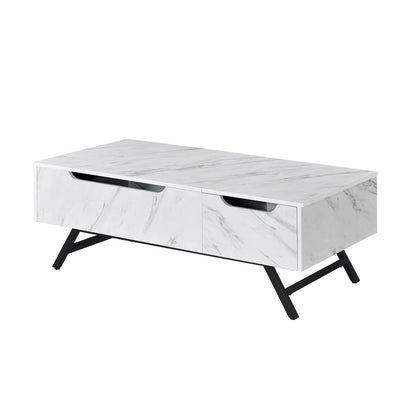 ACME Furniture 1 Drawer Coffee Table in White and Black