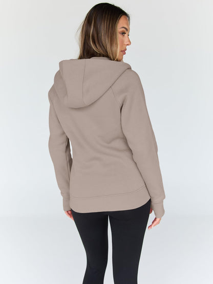 Trendy Queen Womens Zip Up Hoodies Fleece Jackets Oversized Sweatshirts Fall Fashion Outfits Sweaters Winter Clothes 2025 Khaki S