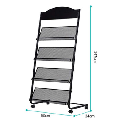 Iron Simple Floor-Standing Magazine Display Rack - Black