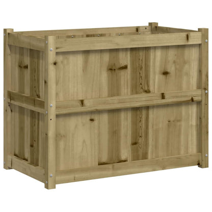 Favemtsl Large Rustic Raised Garden Bed 35.4x35.4x27.6 in Treated Solid Pine Wood Outdoor Planter Box Weathered Brown for Patio Balcony Yard