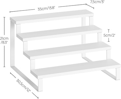 Set 2, Countertop SR04L2WW YATINEY Spice Rack, Wooden Display Riser Stand, of Perfume Organizer, Vanity Display Stand