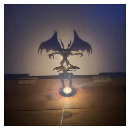 vrsquer Halloween Funny Shadow Stand Candle Holder Table Décor Candle Jars with Witch Skeleton Bat Monster Wolf Cat Pumpkin Table Centerpieces 1pc (color1)