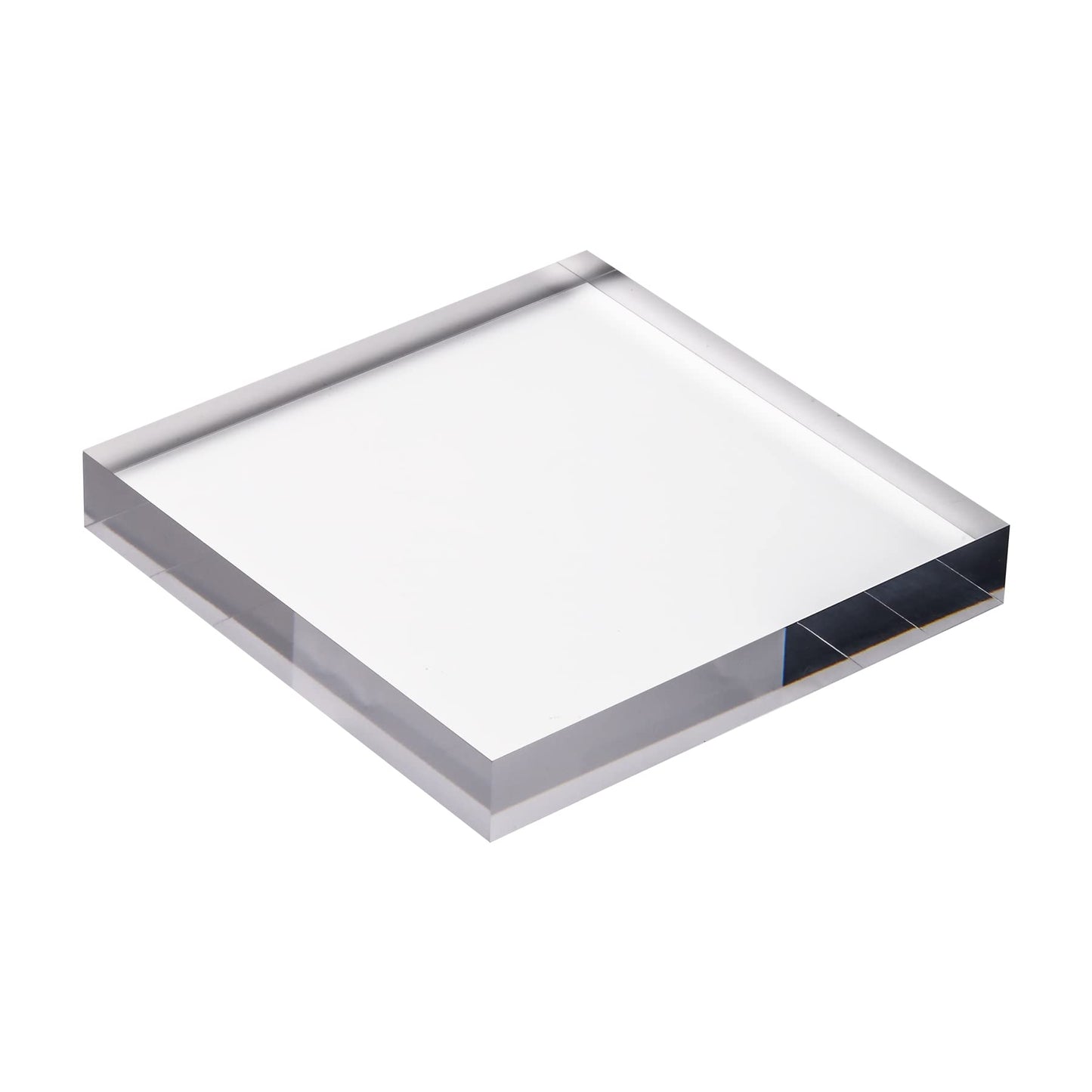 CiaoHER 1in Thickness 7in Square Acrylic Cube Display Block Clear Polished Pedestal Stand Riser Solid Base 7" x 7" x 1", 1 Pack