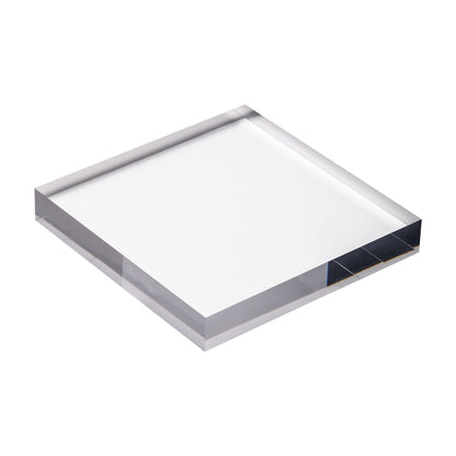 CiaoHER 1in Thickness 7in Square Acrylic Cube Display Block Clear Polished Pedestal Stand Riser Solid Base 7" x 7" x 1", 1 Pack