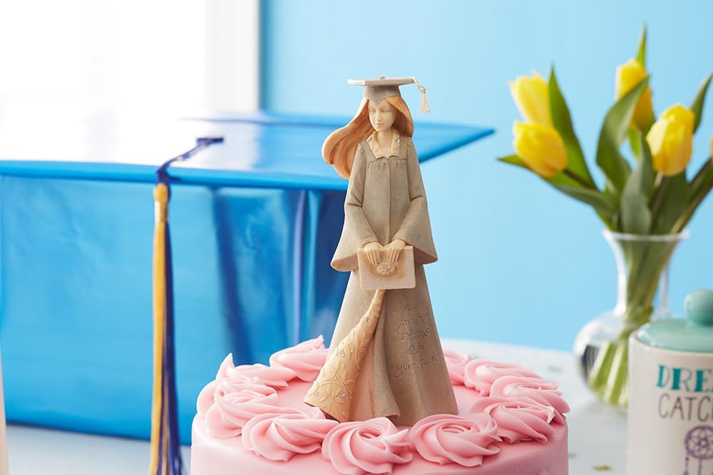 Foundations Stone Resin Figurine, Graduation Girl, 7.68”