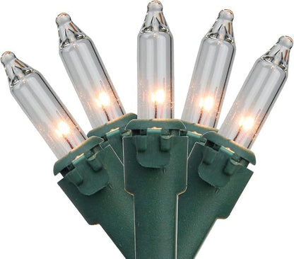 Generic 20-Count Set, 4ft Clear Mini Christmas Light Green Wire