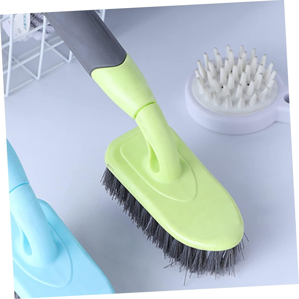 Mobestech Floor Brush, Groove Corner Brush for Home Cleaning, Plastic Handle Scrub Brush